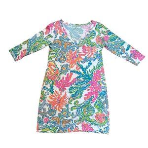 Lilly‎ Pulitzer Palmetto Dress Resort White Casa Marina 3/4 Sleeve Sz Medium